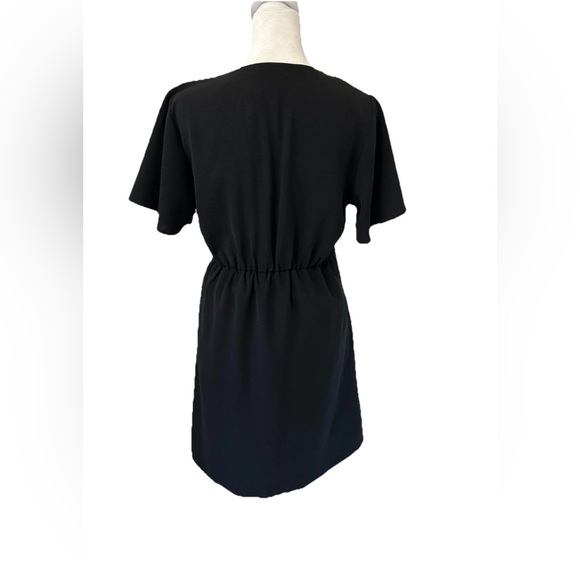 Gilli Black Wrap Bodice Flutter Sleeve Dress - Picture 3 of 8